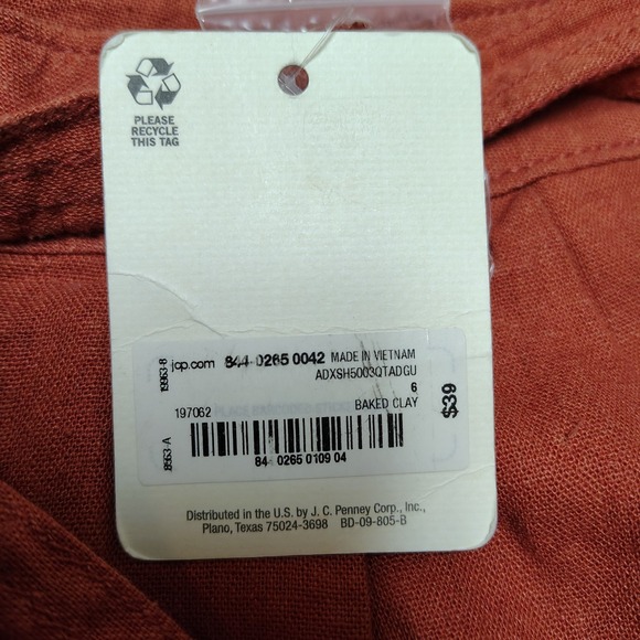 A.N.A Pants Womens Sz 6 "Baked Clay" Linen Blend Wide-Leg Comfort Beach Coastal - Picture 8 of 11